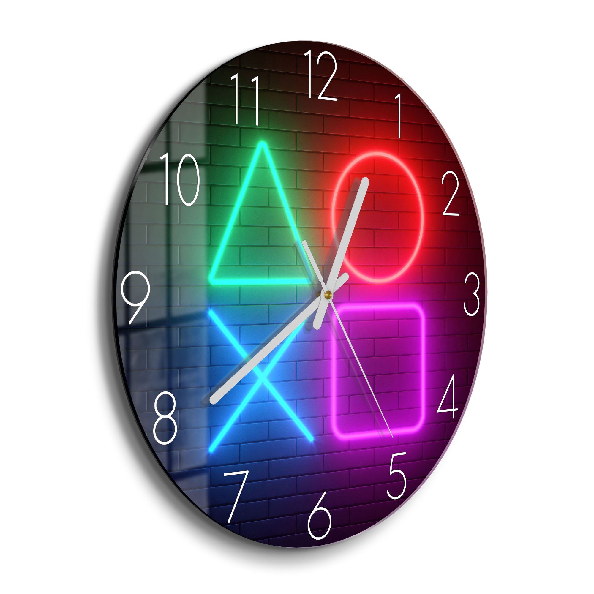 DEQORI Wanduhr 'Playstation Elemente' (Glas Glasuhr günstig online kaufen
