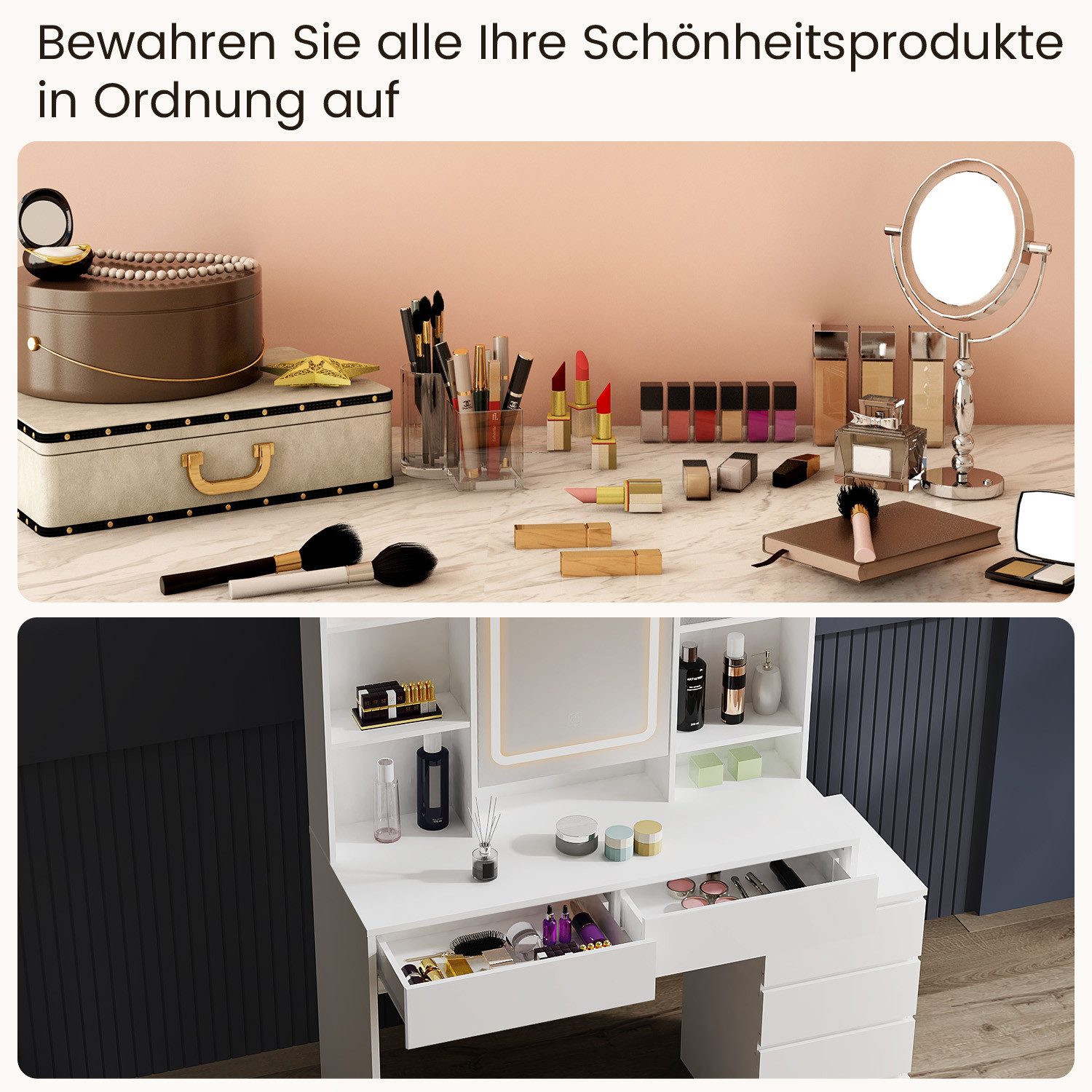 LOVONLIVE Schminktisch Schminktisch mit Spiegel, einstellbare günstig online kaufen