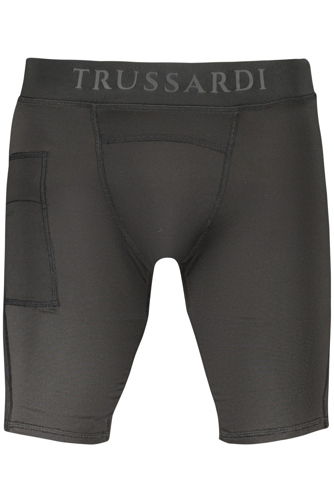 Trussardi 5-Pocket-Hose Kurze Herren-Leggings Schwarz – Aktiv mit Druck und Tasche