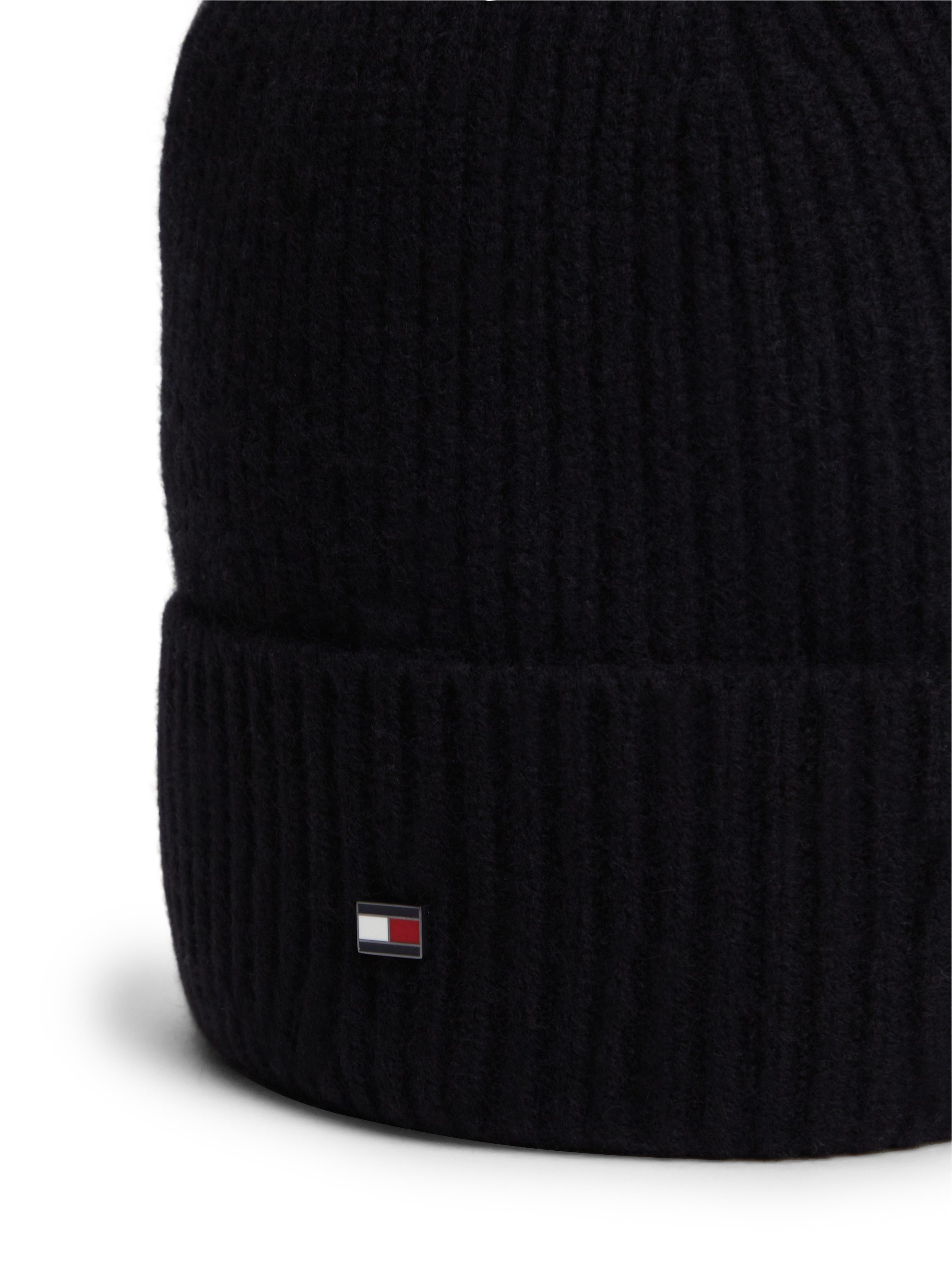 Tommy Hilfiger Strickmütze FLAG CASHMERE BEANIE One size mit Markenlogo