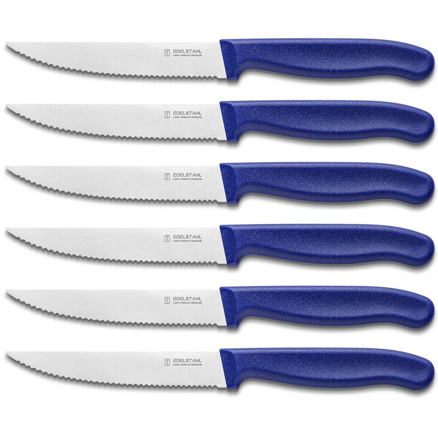 LuxusKollektion Steakmesser Steakmesser-Set 6tlg. Blau