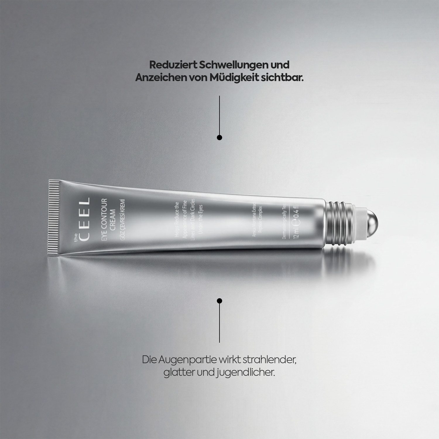 THE CEEL Augencreme Eye Contour Cream - Gegen Augenringe Tränensäcke Augenschatten 12ml, Arnica-Montana-Eis-Therapie-Creme 12 ml