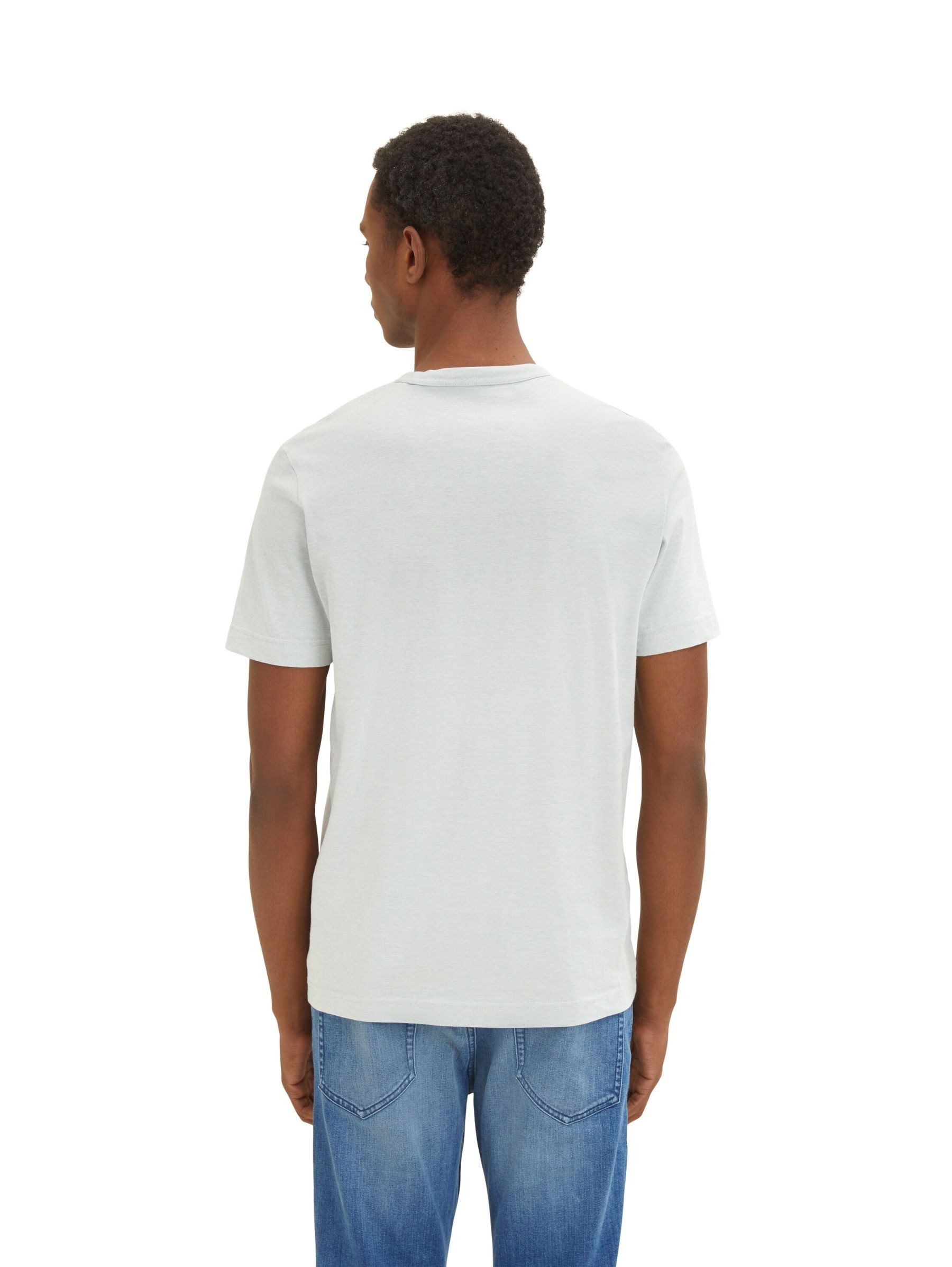 TOM TAILOR T-Shirt Gestreiftes Rundhals Bedrucktes mit Print für Herren (1-tlg) striped t-shirt with print