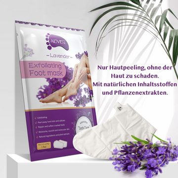 ALIVER Fußmaske Fußpflege Anti Hornhaut Socken Lavendel Aliver, 1-tlg., Lavendel