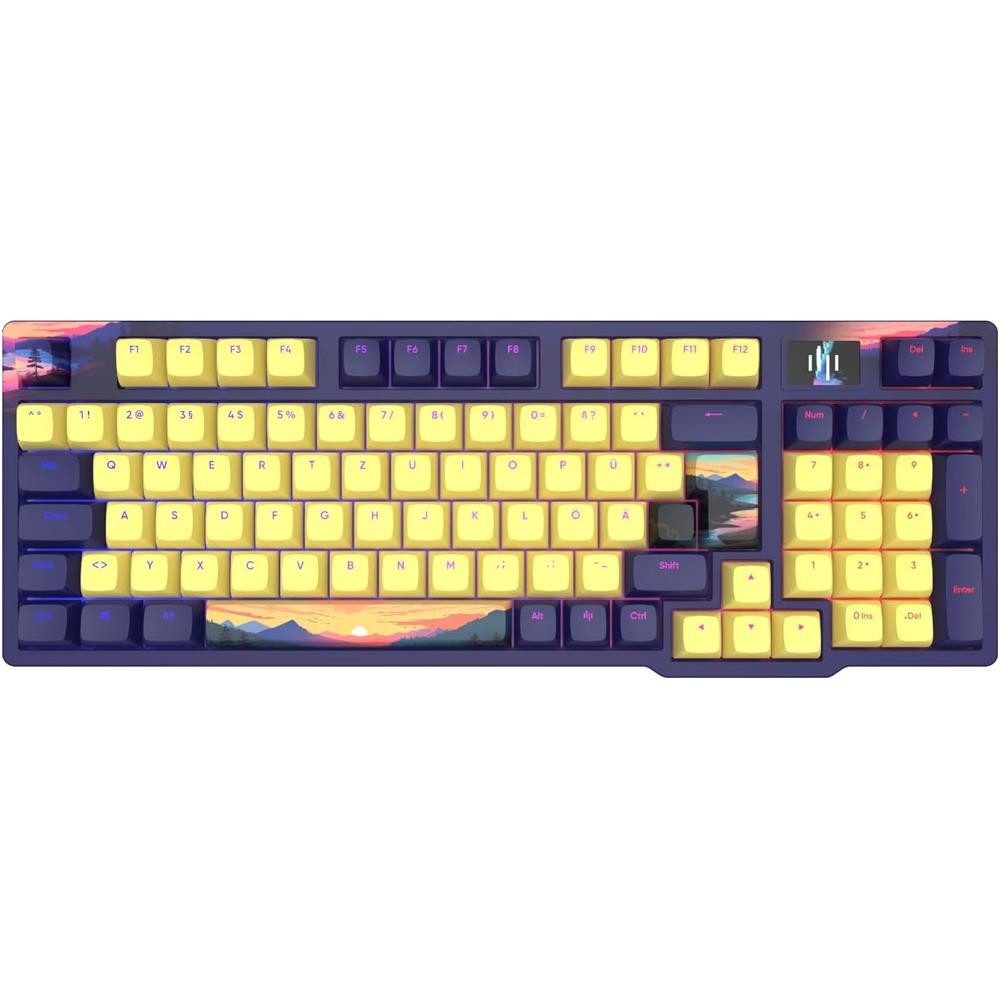 Dark Project 98 Sunset Gaming Tastatur RGB mechanisch HotSwap 98% DE ISO Gaming-Tastatur (kompakte Bauweise mit erweitertem Tastenlayout)