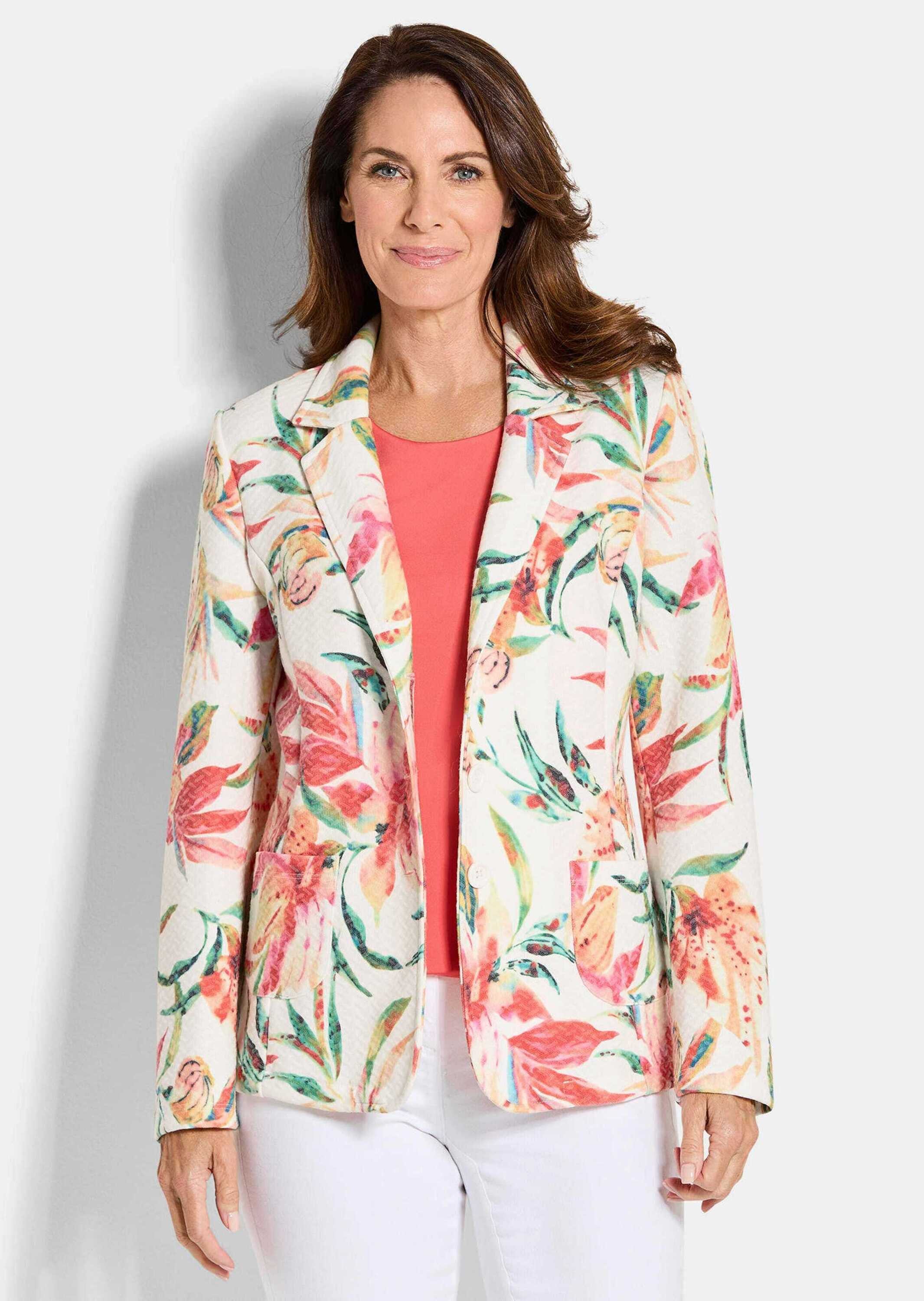 GOLDNER Jerseyblazer Jacquardblazer mit Waffelstruktur Strukturblazer mit R günstig online kaufen