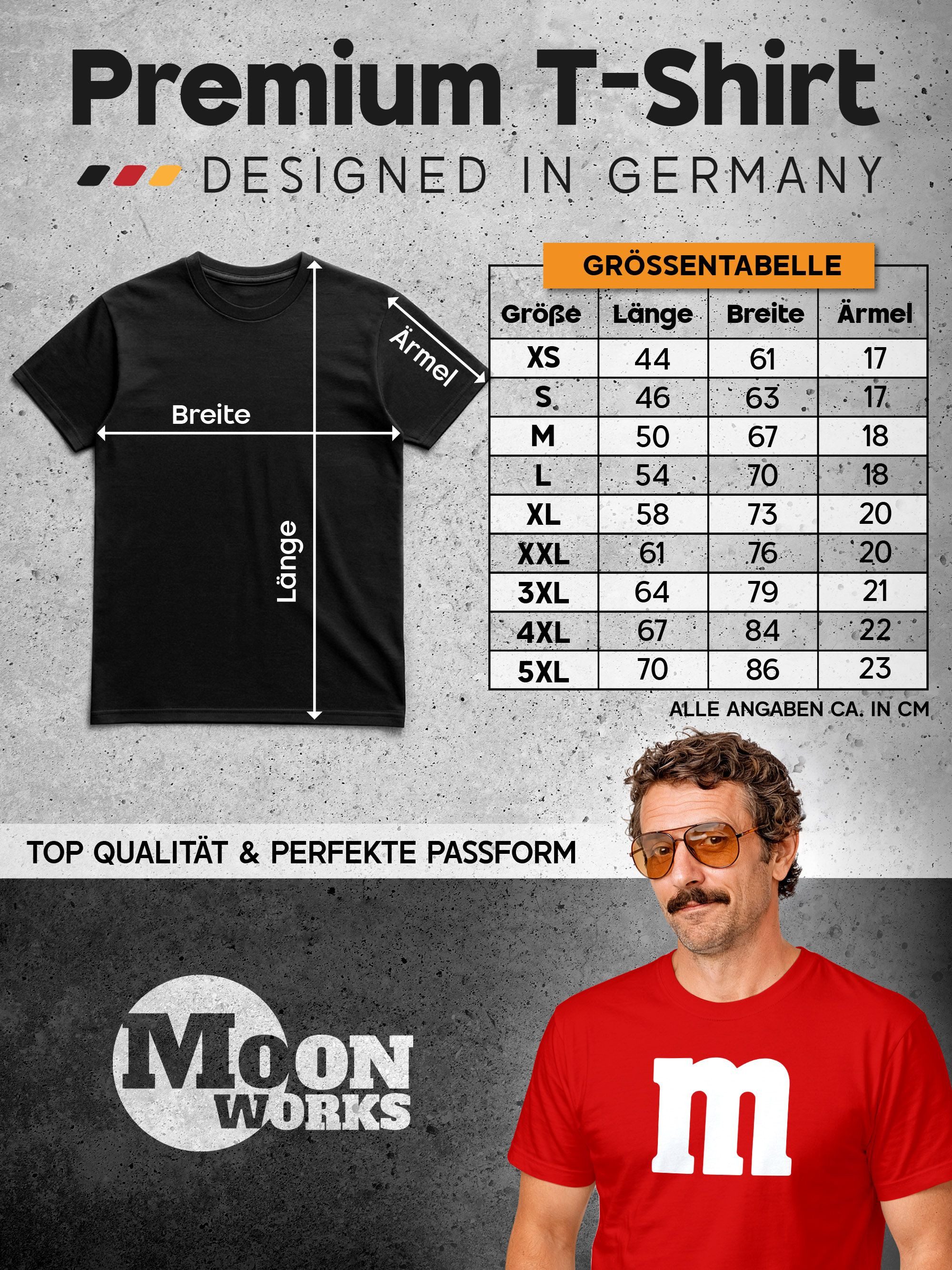 MoonWorks Print-Shirt Herren T-Shirt Gruppen-Kostüm M Aufdruck Kostüm Fasching Karneval mit Print