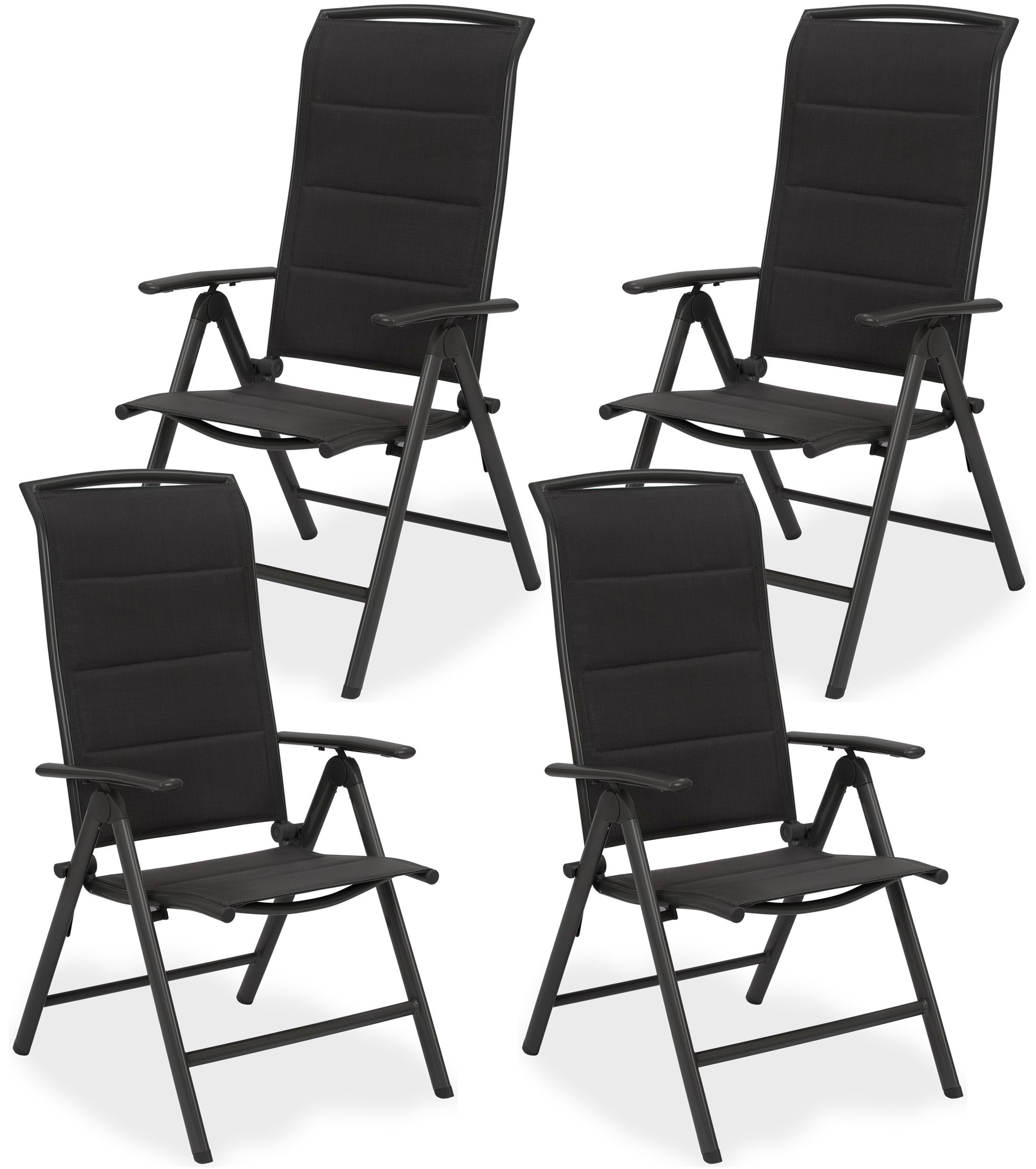 BRUBAKER Gartenstuhl Milano - Gepolsterter Klappstuhl aus Aluminium - Balko günstig online kaufen