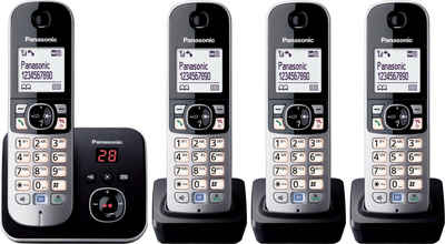 Panasonic KX-TG6824GB Schnurloses DECT-Telefon (Mobilteile: 4, Nachtmodis, Freisprechen, Anrufbeantworter)