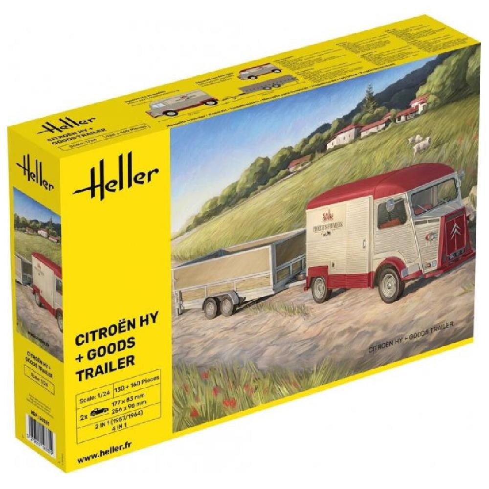 Heller Modellbausatz Citroen HY + Goods Trailer / 1:24, Maßstab 1:24