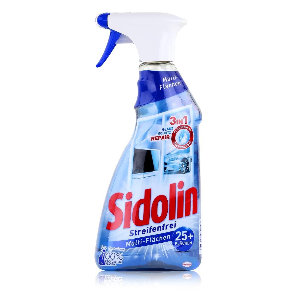 SIDOLIN Sidolin Streifenfrei Multi-Flächen 500ml - Glasreiniger (1er Pack) Glasreiniger