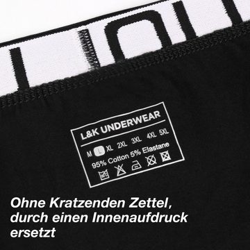 L&K Boxershorts 1119 (12er-Pack) Boxershorts Herren aus Baumwolle klassischen Unifarben