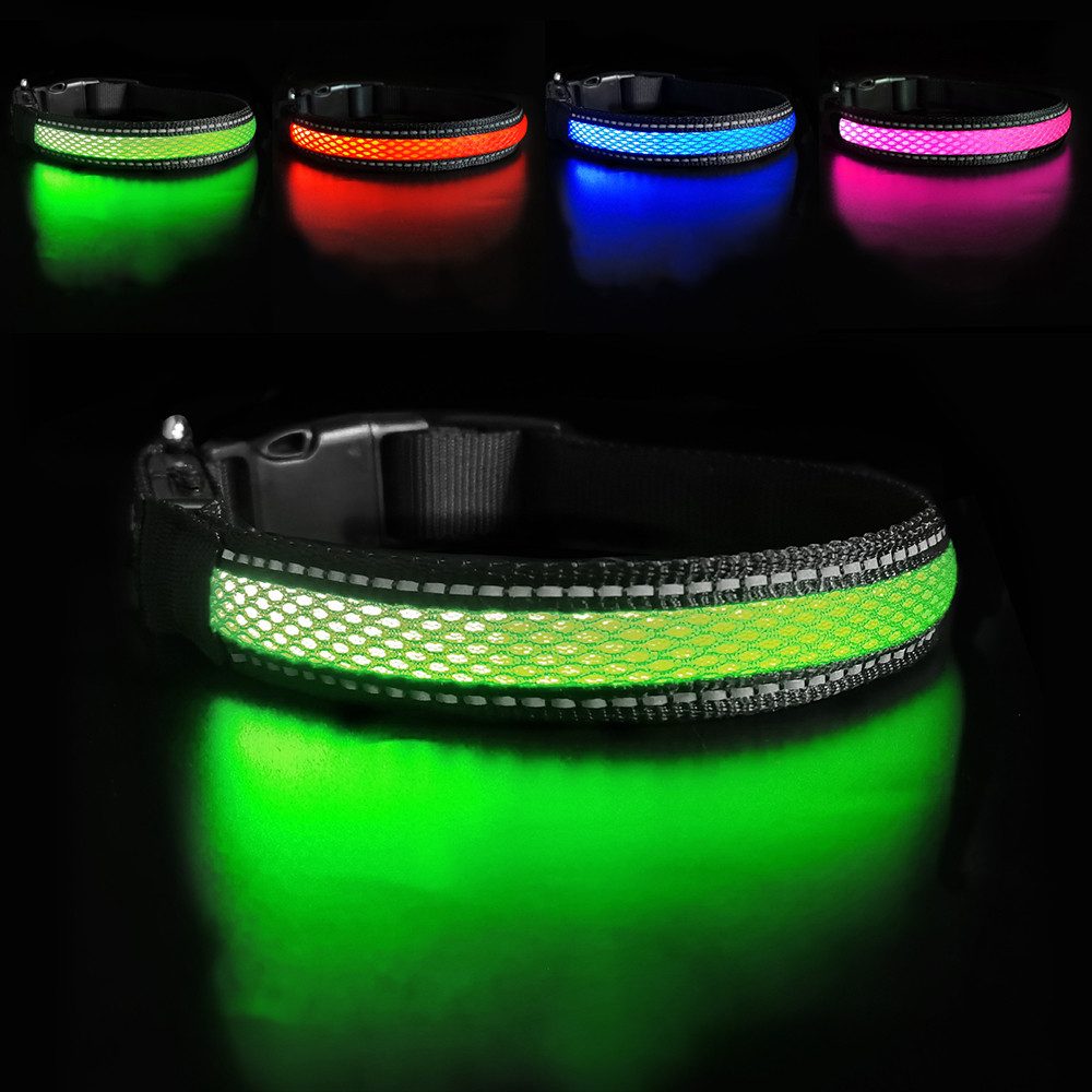Illes-Laedchen Hunde-Halsband LED Hundehalsband Blinklicht wasserdicht wied günstig online kaufen