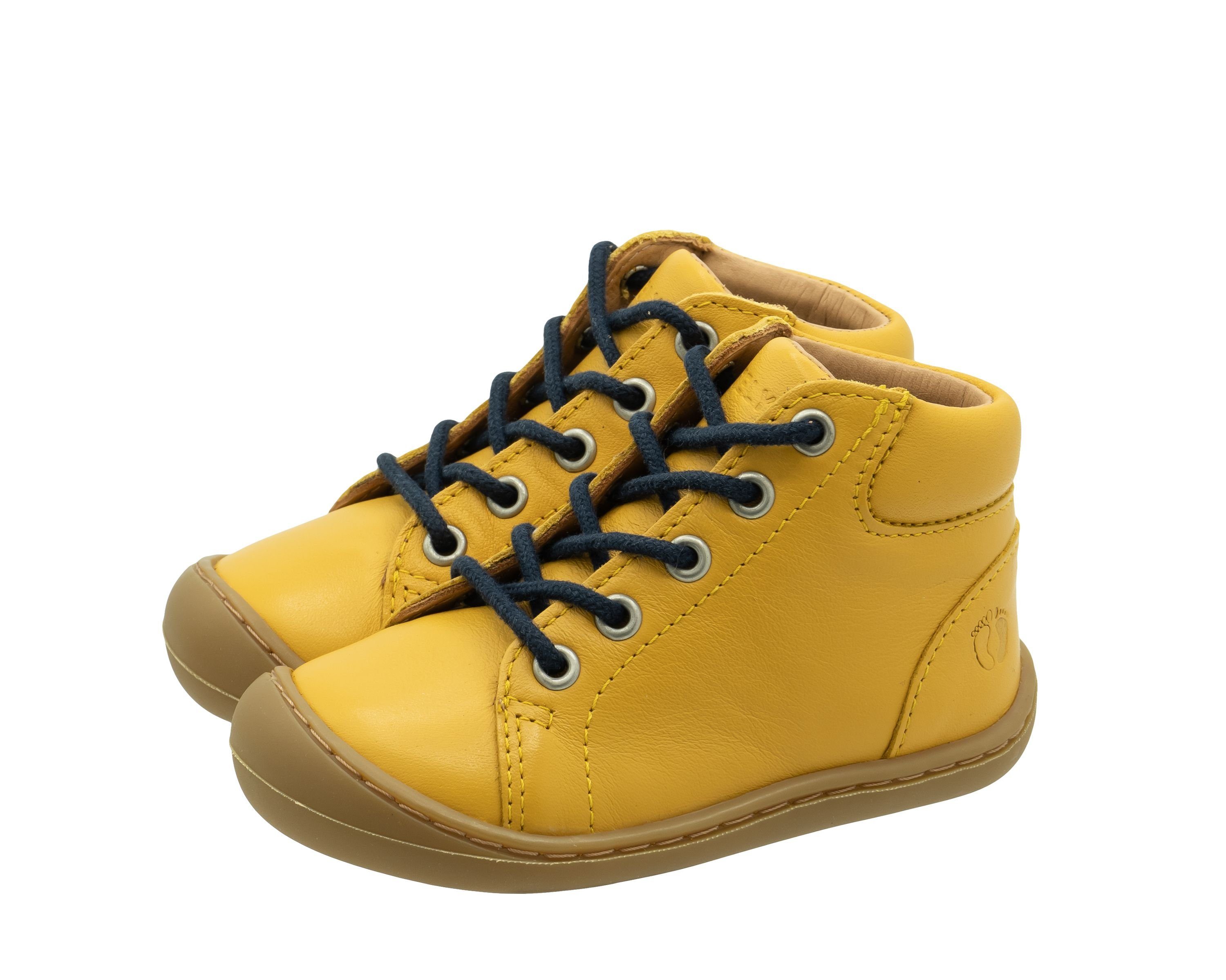 Telyoh Telyoh Barfußschuhe Lauflernschuhe Barefoot Y01113 Leder Gelb Schnürschuh