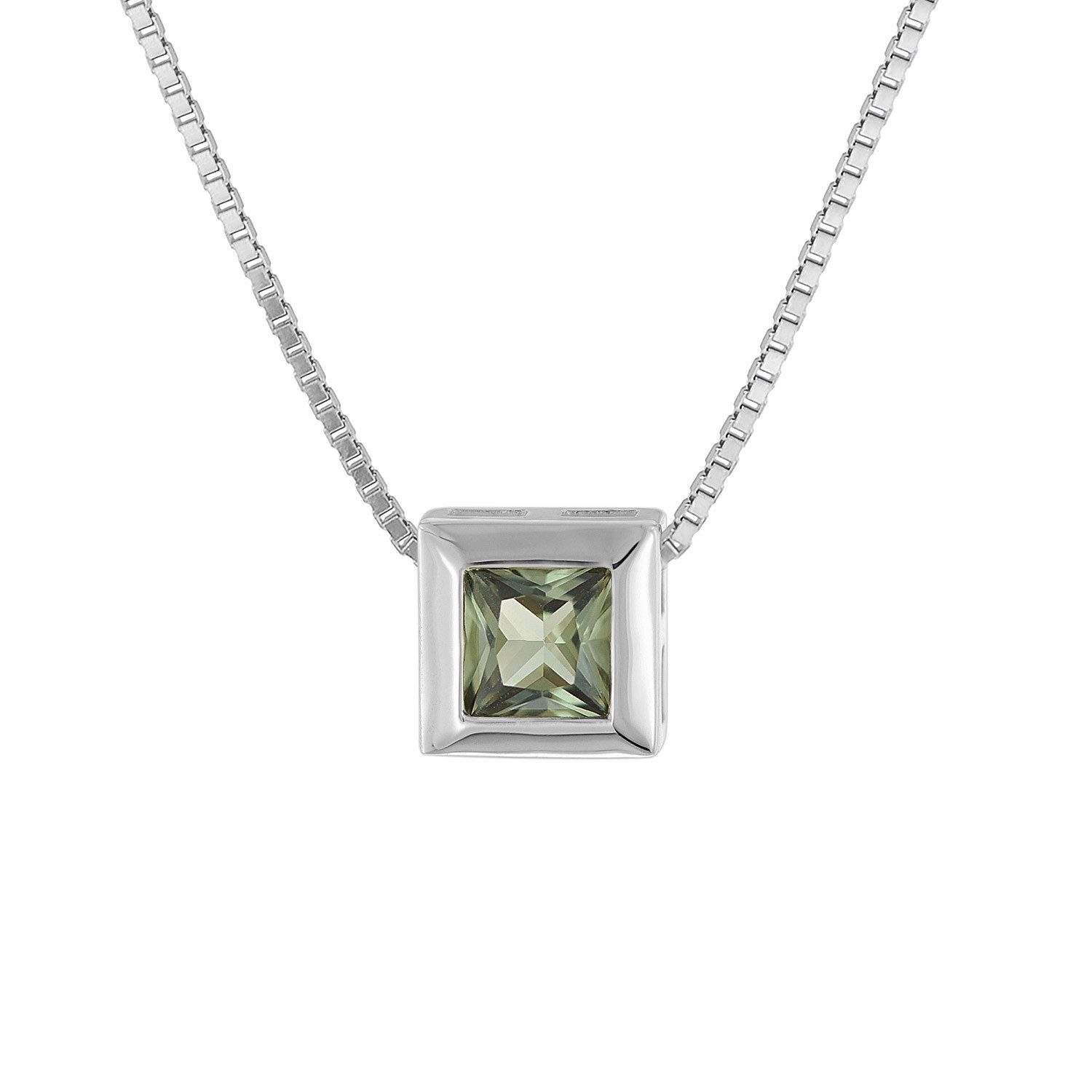trendor Kette mit Anhänger 925 Silber mit Anhänger synth. Turmalin