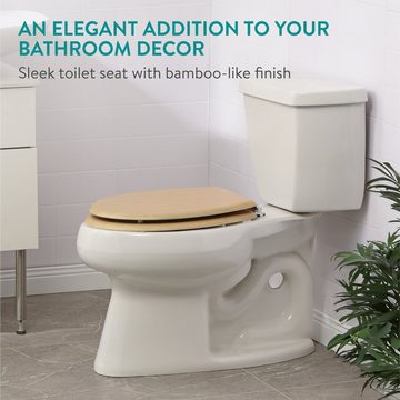 Navaris WC-Sitz Toilettensitz - Toilettensitz im Bambus-Design - Toilettendeckel (1-St)