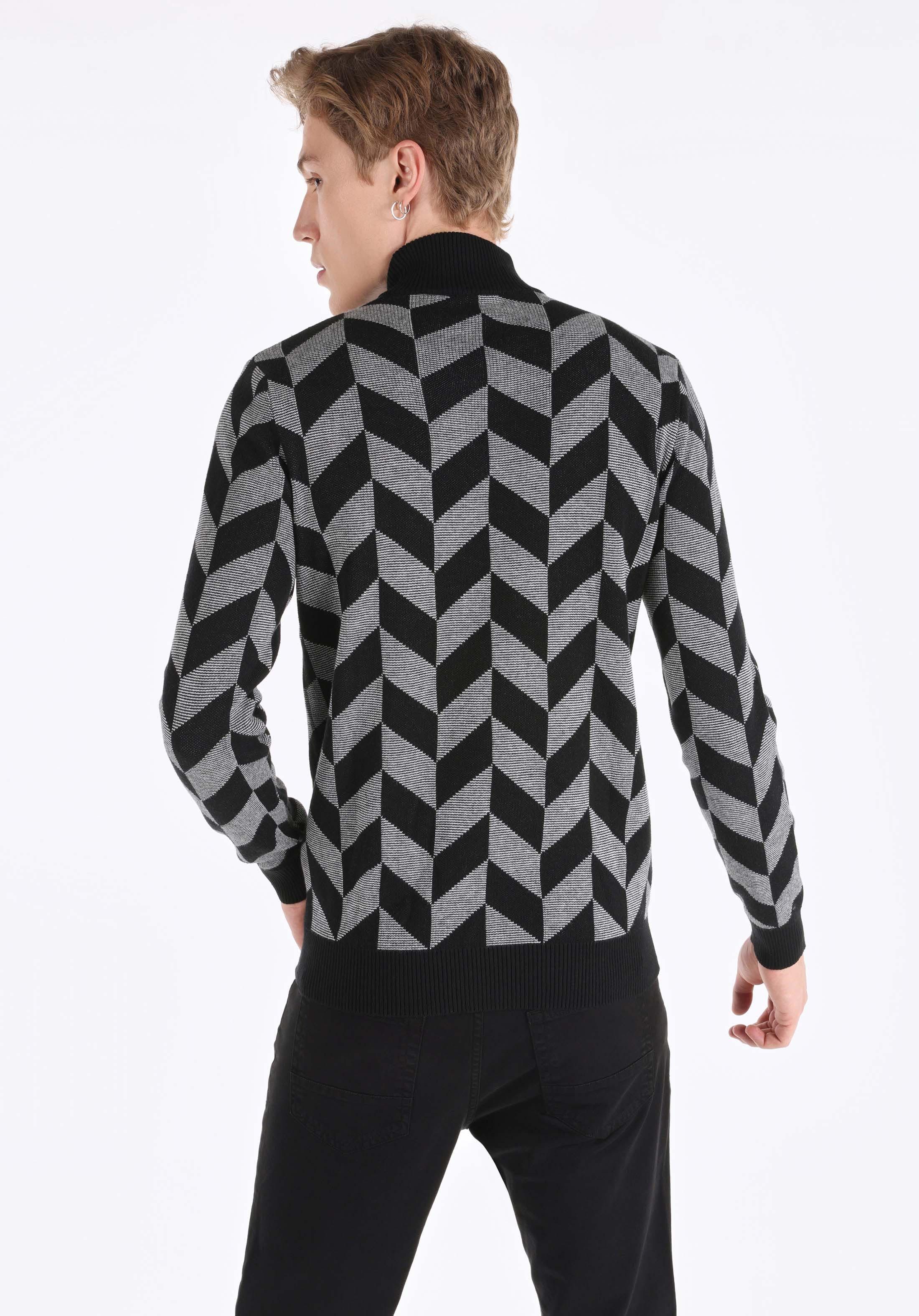 Colins Streifenpullover Colins Slim Fit Rollkragenpullover für Herren mit Aufdruck