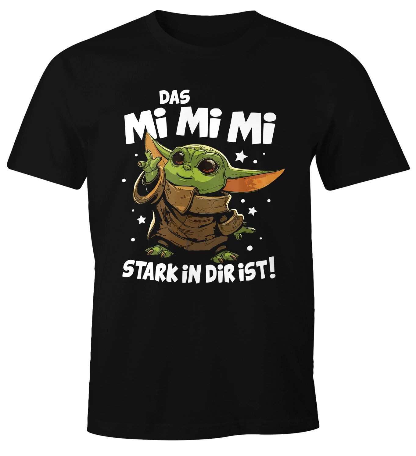 MoonWorks Print-Shirt Herren T-Shirt Spruch Das Mimimi stark in dir ist Baby Yoda Fun-Shirt mit Print