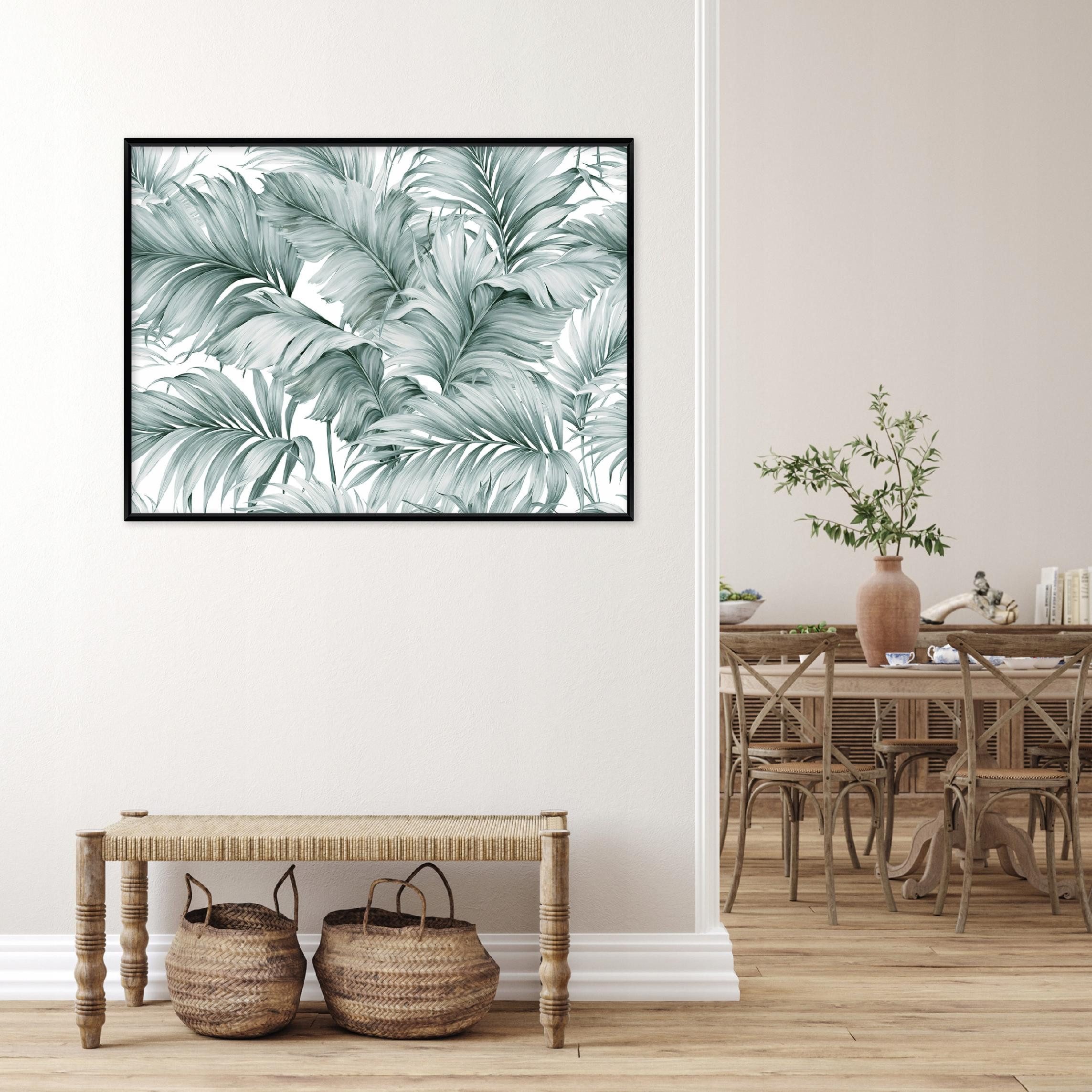 Wallarena Leinwandbild Blätter Motiv gerahmt lichtecht Wohnzimmer 120x80 cm, Blätter, 40 x 30 cm