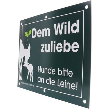 Waidgerechte Jagd Warnschild Hinweisschild Hunde bitte an die Leine – 4er-Pack