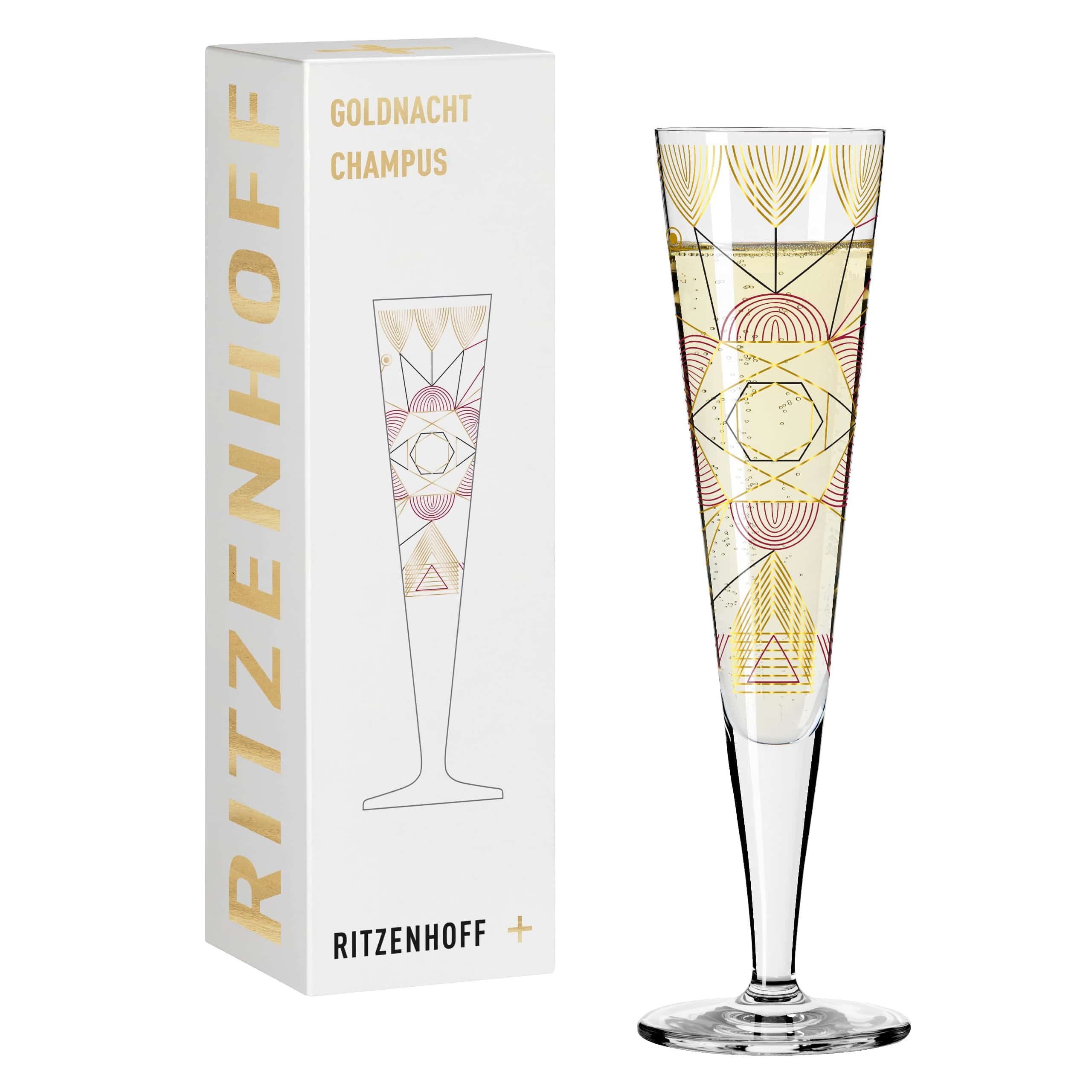 Ritzenhoff Champagnerglas Goldnacht, Kristallglas