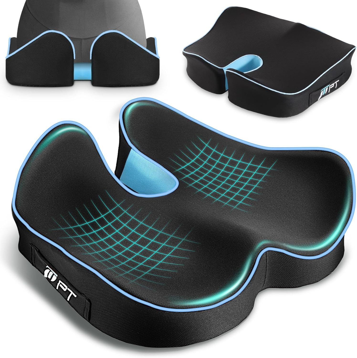Ophy Sitzkissen Ergonomisches Sitzkeilkissen aus Memory-Schaum, für Bürostuhl & Autositz, erhöht den Sitzkomfort (Sitzauflage)