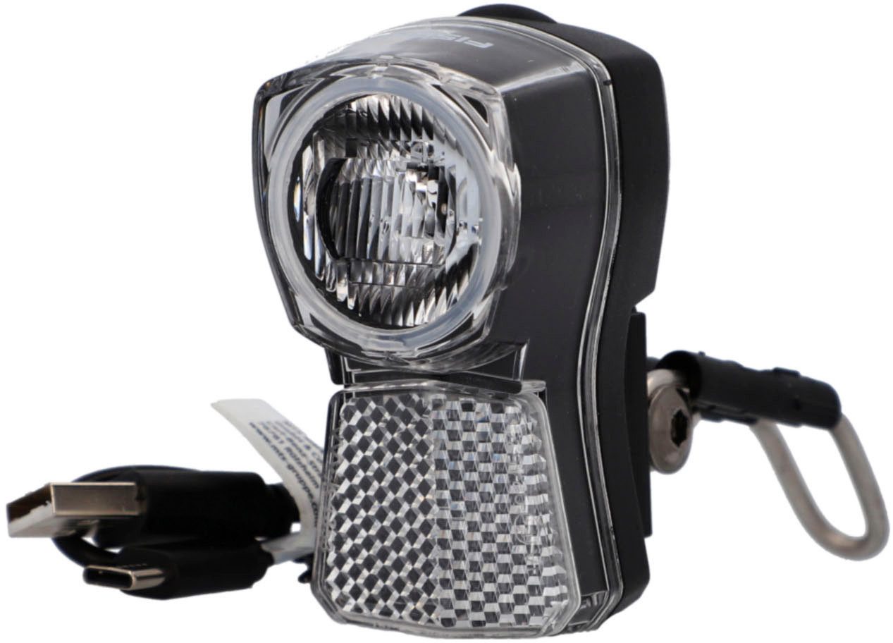 FISCHER Fahrrad Fahrrad-Frontlicht LED-Akku-Frontlicht 45/20 Dynamo Look