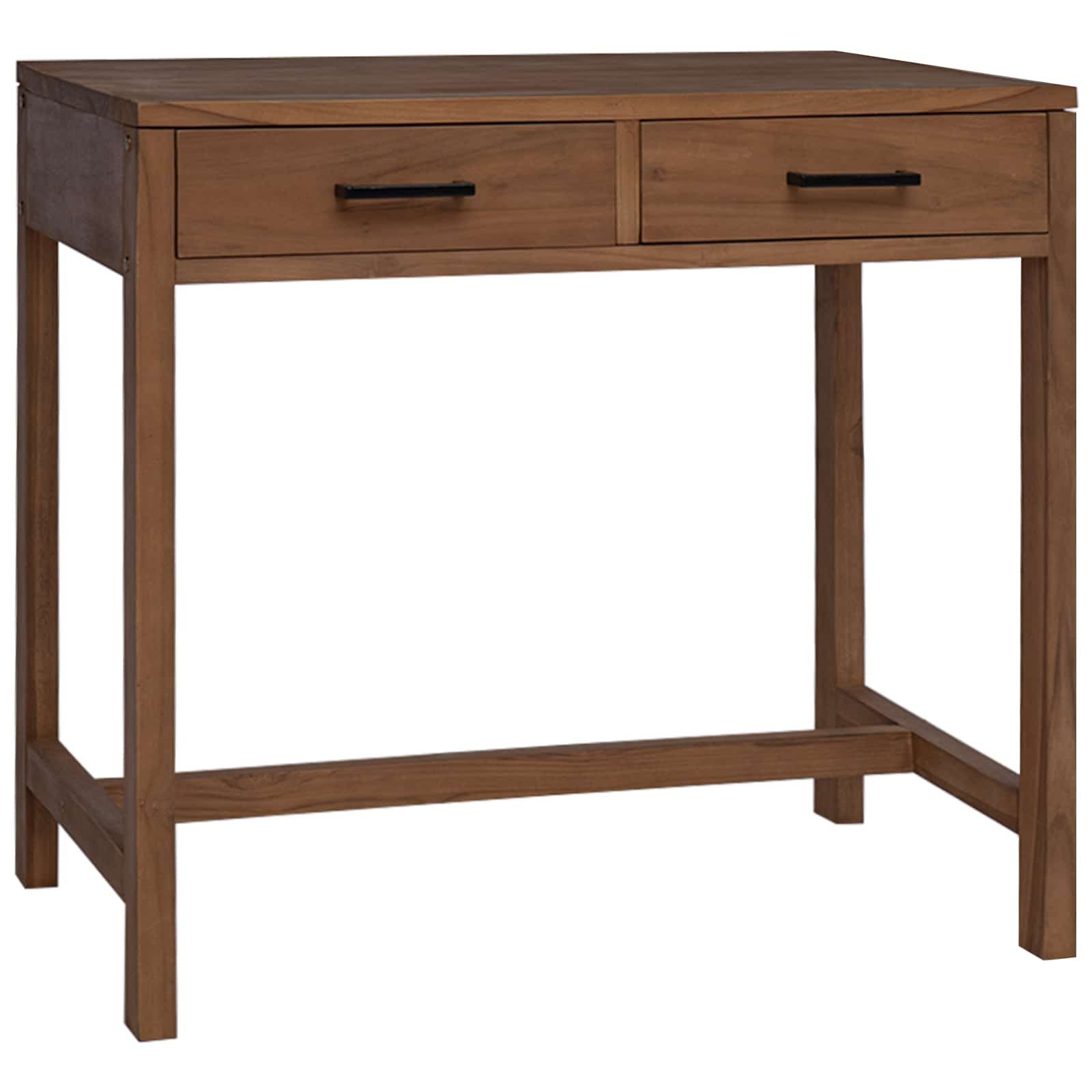 vidaXL Schreibtisch Schreibtisch mit Schubladen Natur Massivholz (1-St)