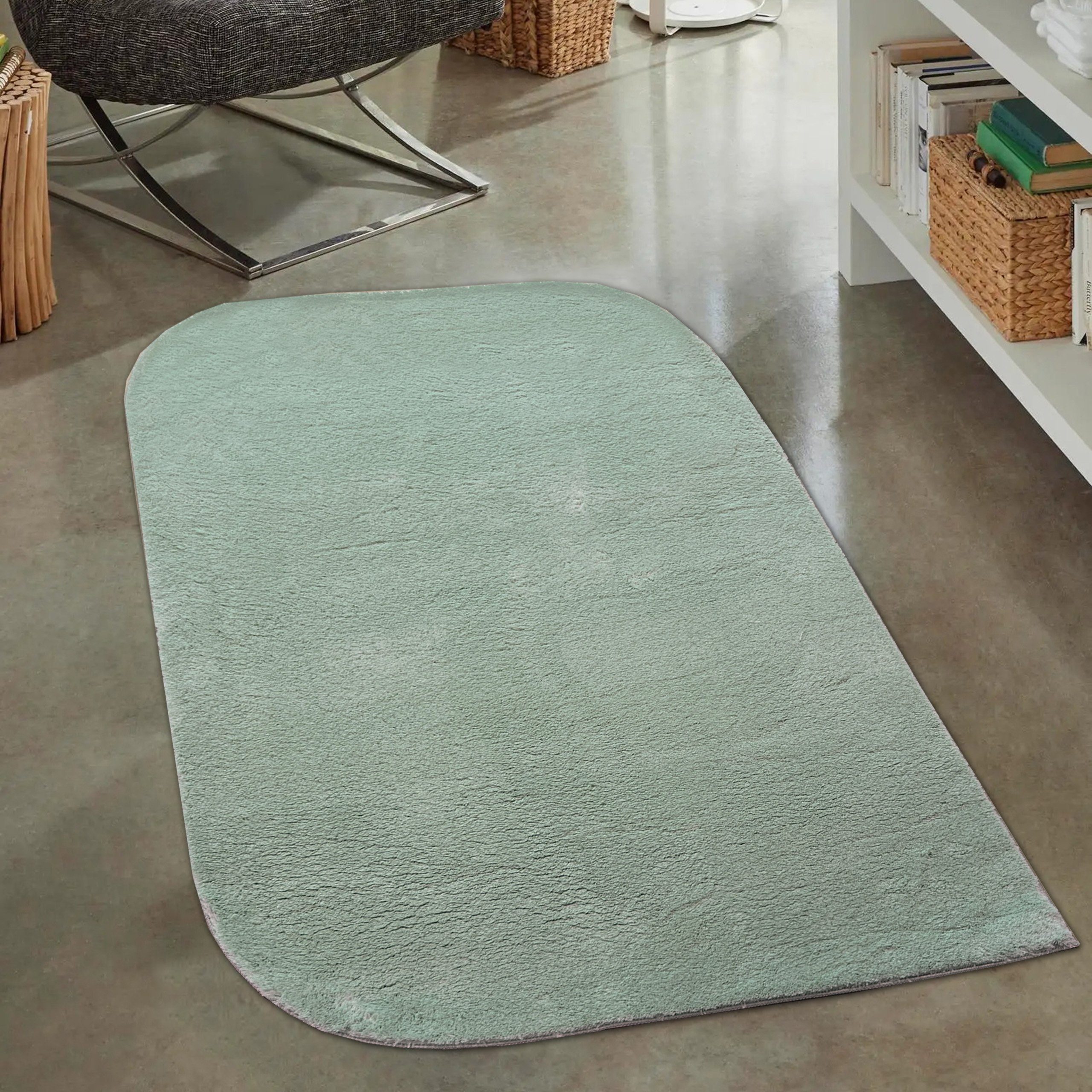 Carpetia Hochflor-Teppich Designer Teppich mit abgerundeten Ecken, waschbar günstig online kaufen