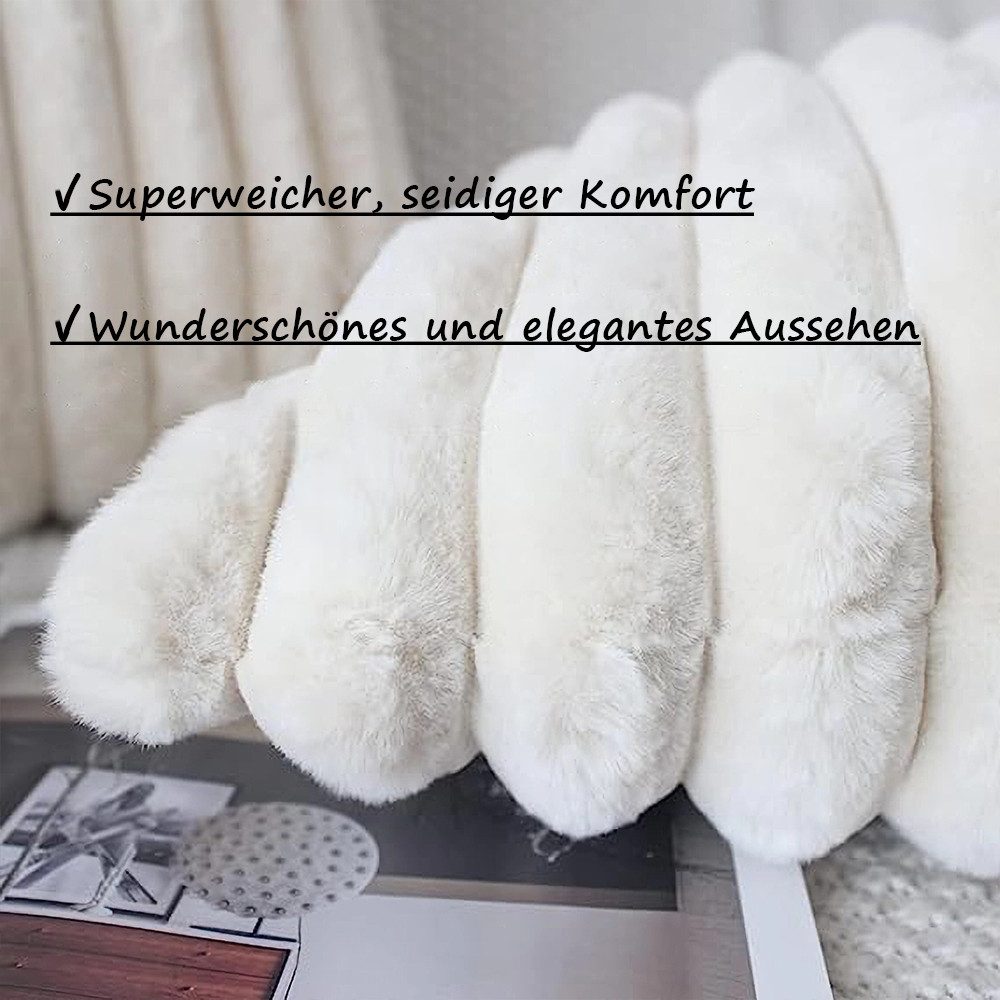 Coonoor Kissenbezug 45x45 cm Plüsch Deko Kissenbezüge Weich Gestreift Kisse günstig online kaufen