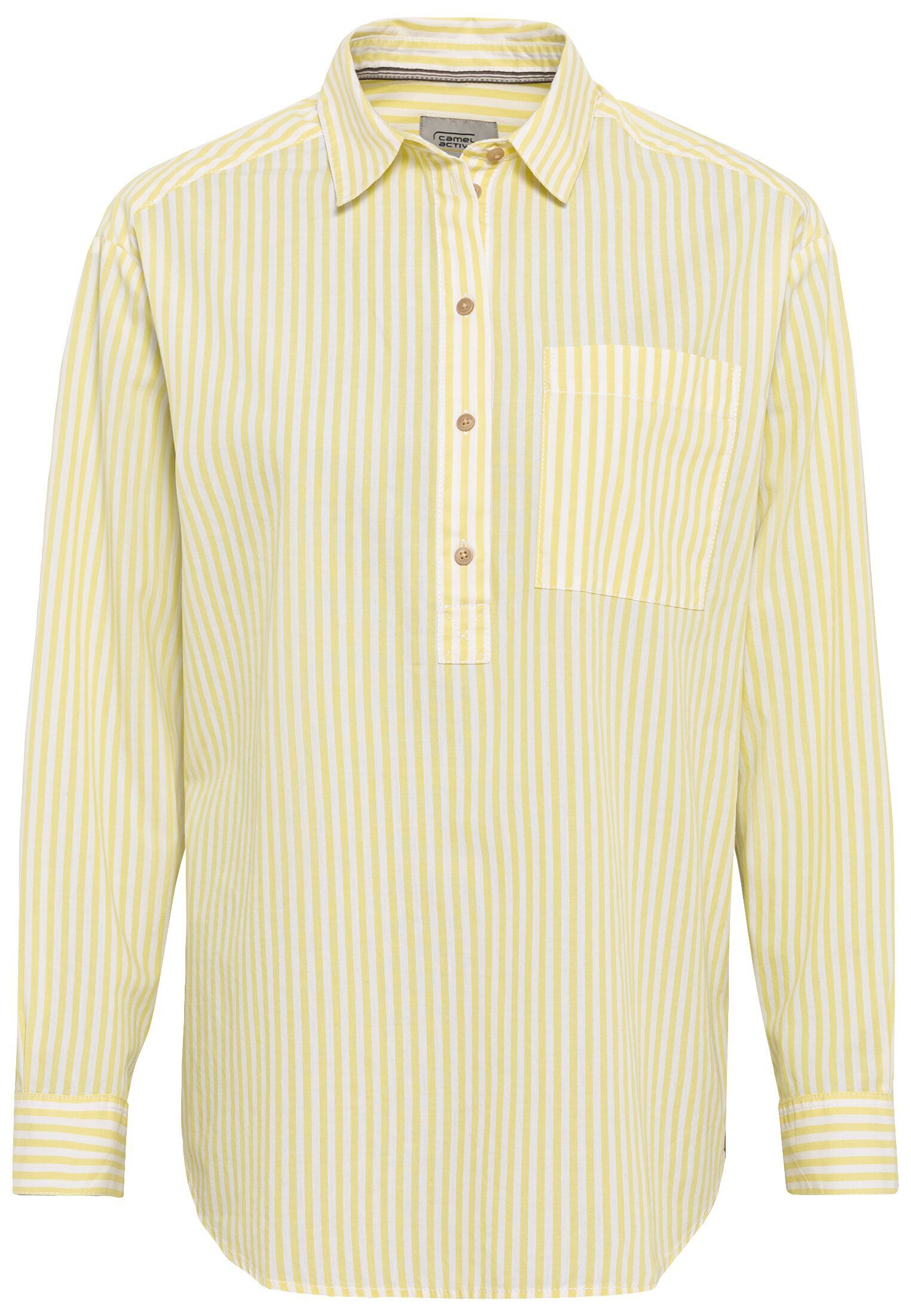 camel active Langarmbluse Schlupfbluse aus reiner Baumwolle günstig online kaufen