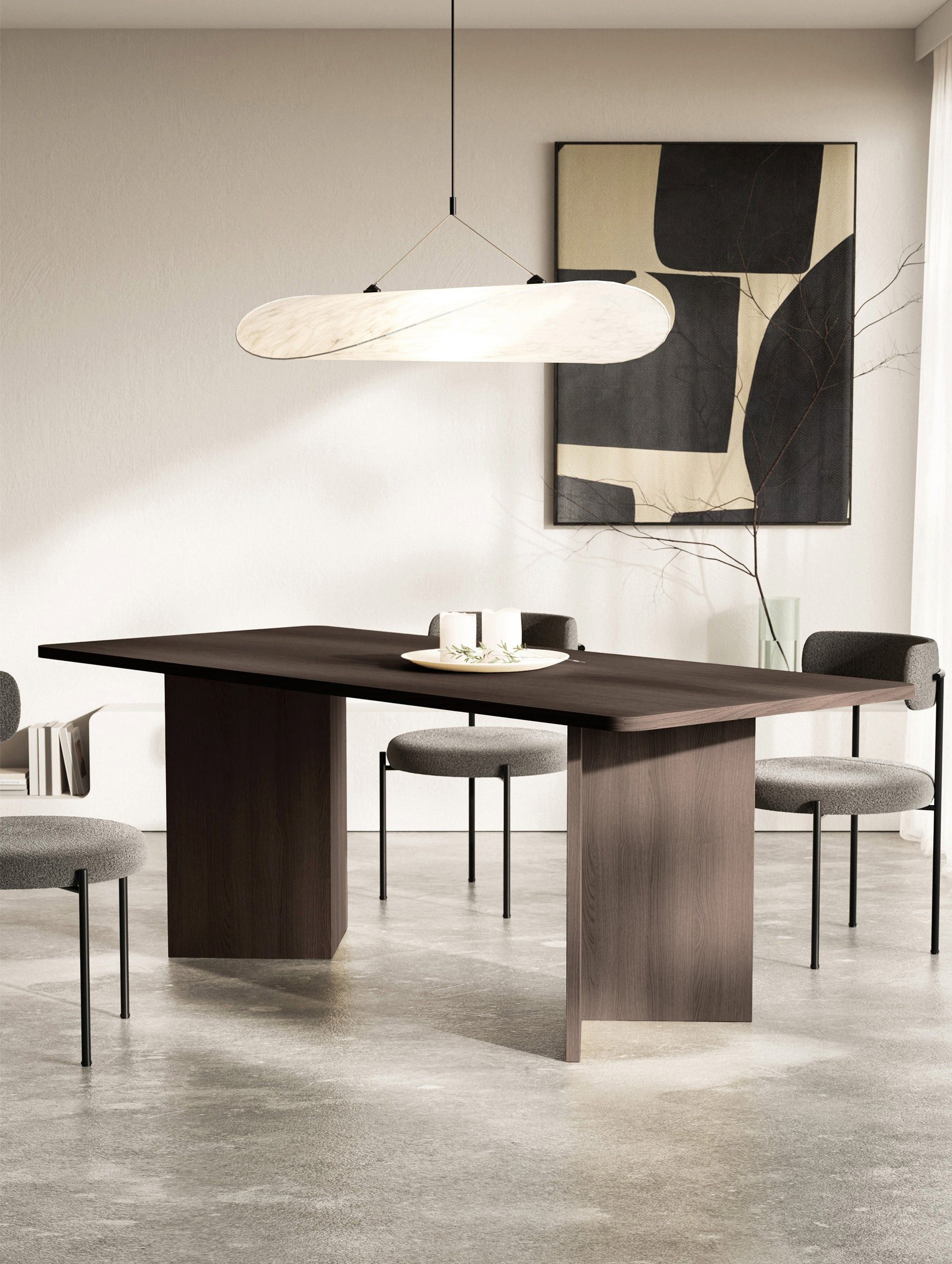 Selsey Esstisch QUBEO, rechteckig mit abgerundeten Kanten und Wangengestell 204×90 cm