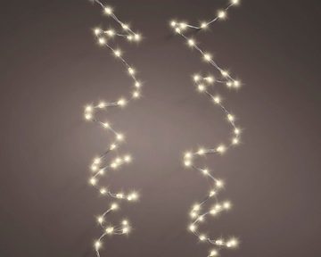 Lumineo LED-Lichterkette Lumineo Lichterkette String Lights 378 LED 6 m warm weiß, silber, Indoor, Outdoor, 5 m Zuleitung