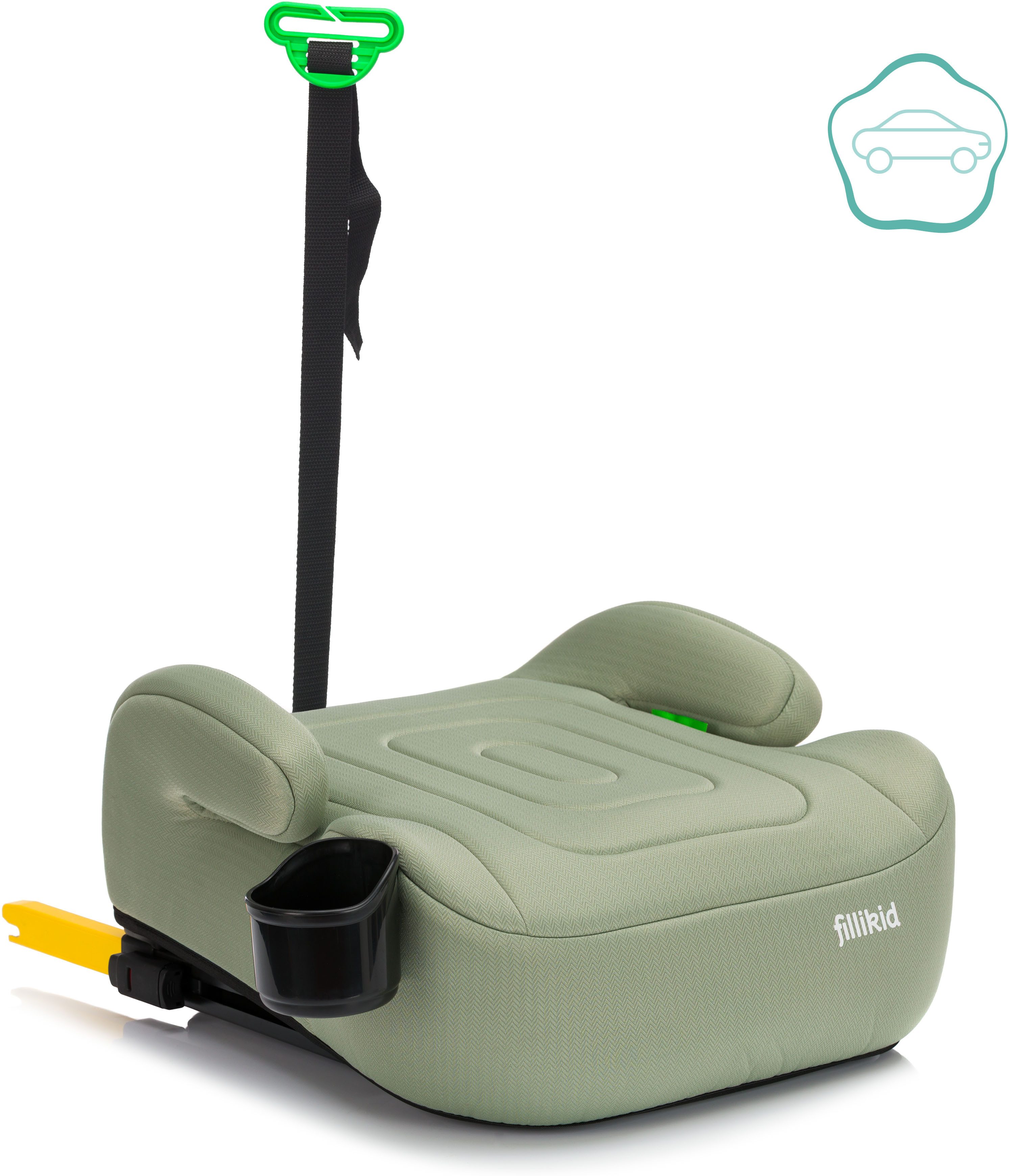 Fillikid Kindersitzerhöhung Flip Deluxe, Auto mit verstellbarem Iso-Fix, ab: ab 6 Jahren, bis: bis 12 Jahre, ab: 125 cm, bis: 150 cm, mit Flaschenhalter