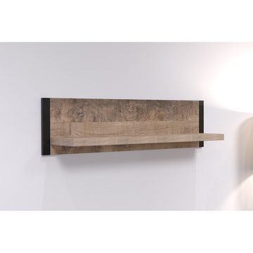 trendteam Wandboard, Wandregal Hängeregal Bücherregal Ablageregal Möbel Braun110x23x23cm