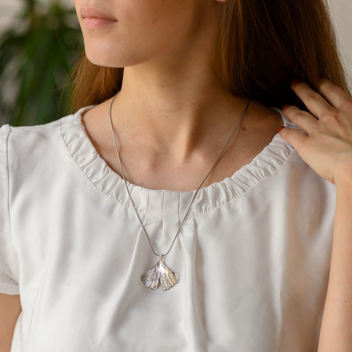 Materia Kettenanhänger Ginkgo / Ginkgoblatt Silber KA-277, 925 Sterling Sil günstig online kaufen