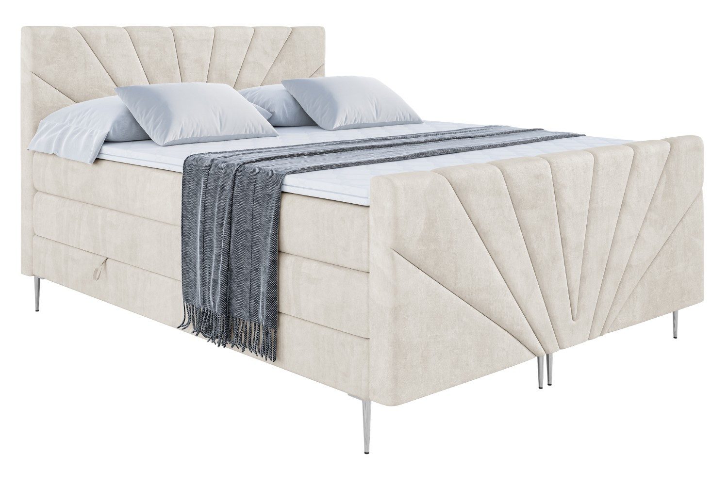 ALTDECOR Boxspringbett MILTIO-F-Z KING (Multipocket-Matratze H4, günstig online kaufen