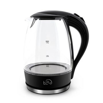 T24 Wasserkocher Glas Wasserkocher 1,7 L BPA frei THV Rheinland GS Zertifiziert, 1.7 l, 2200 W