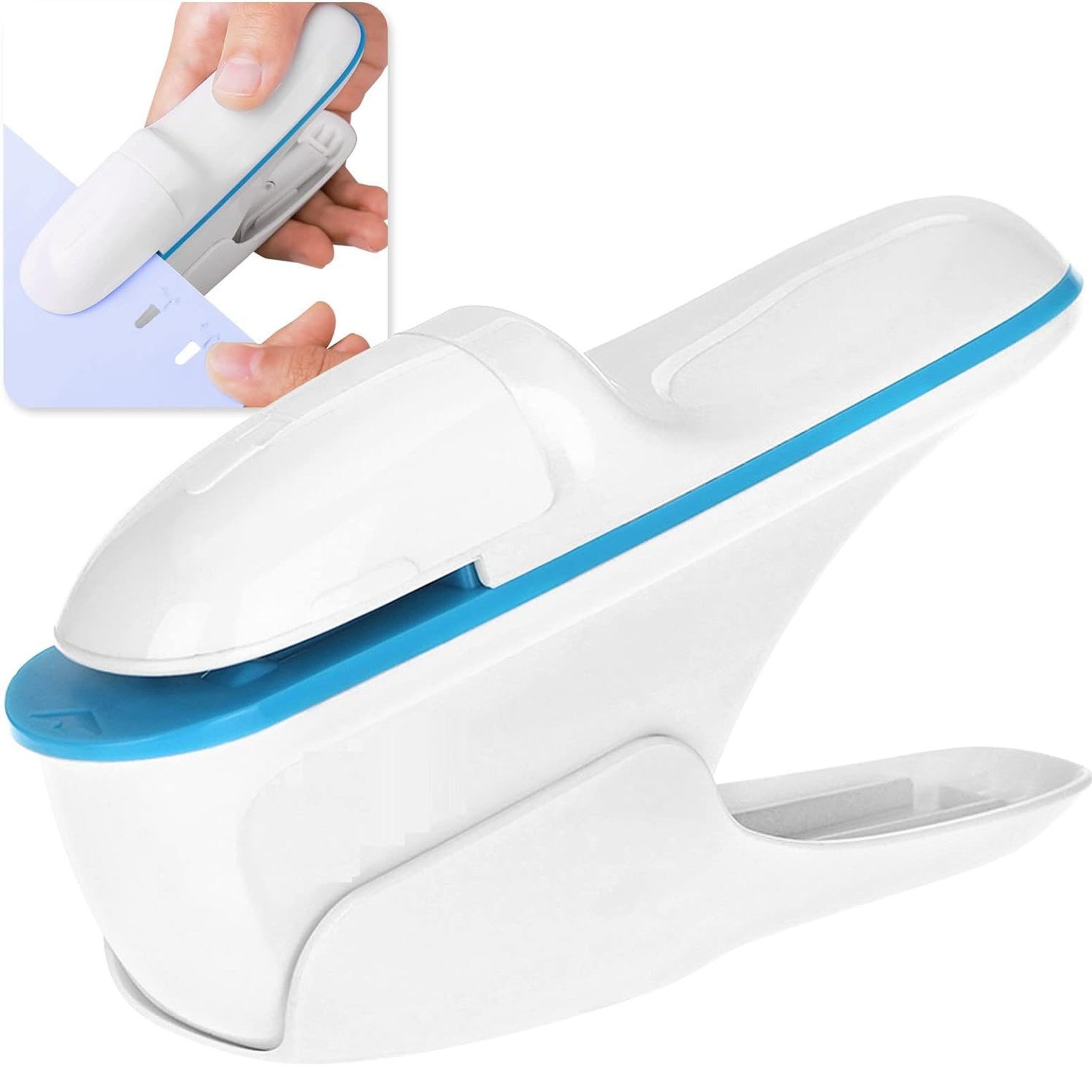 feinlux Heftgerät Nadeloser Tacker, (Packung), Einfach einhändig zu halten