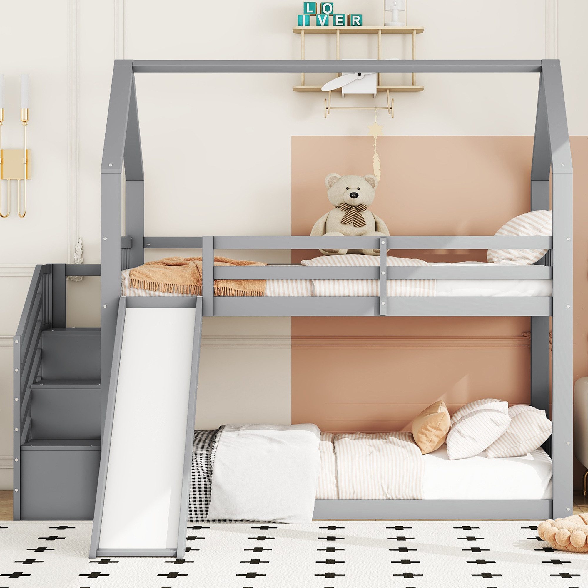 TavilaEcon Etagenbett Kinderbett Jugendbett Hausbett mit günstig online kaufen