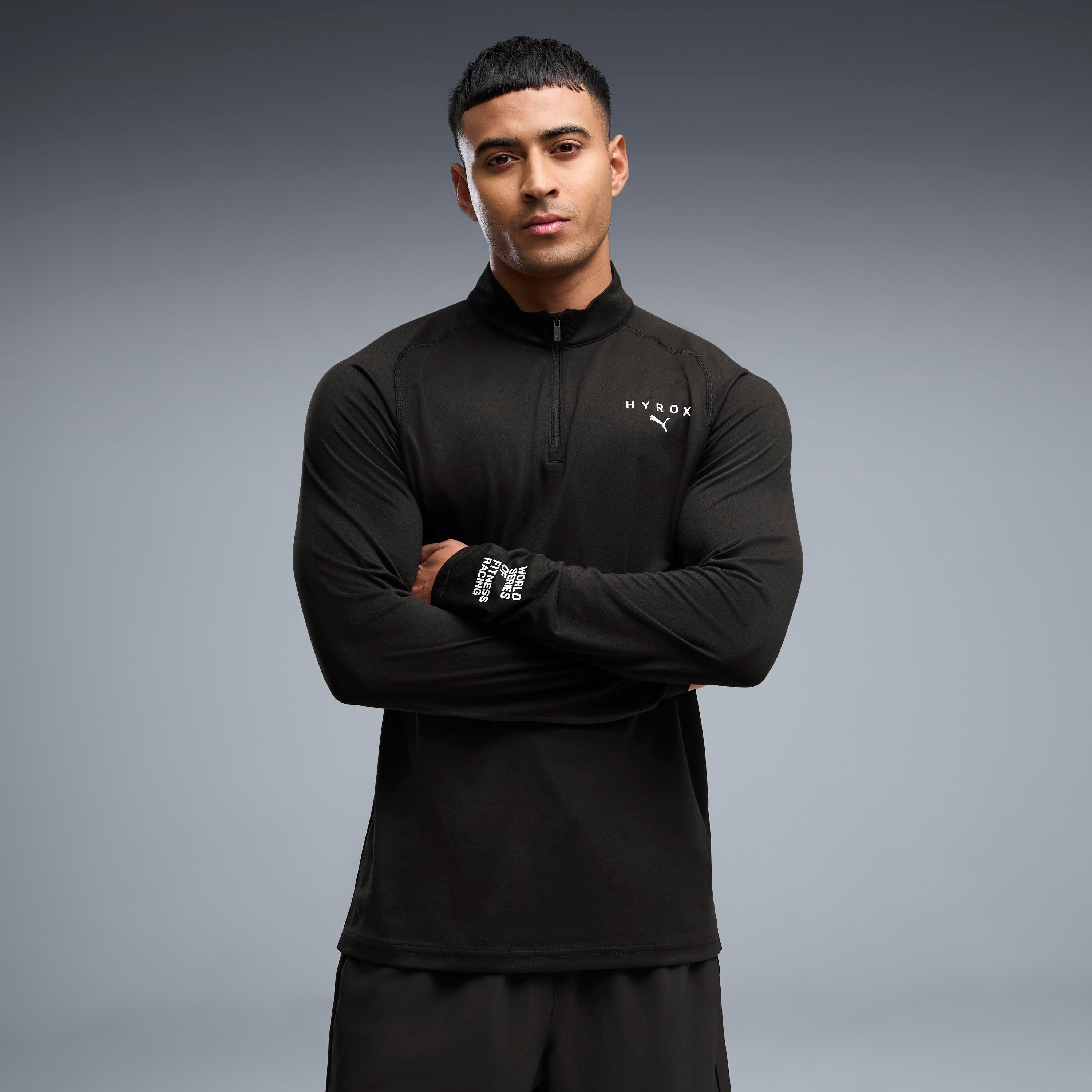 PUMA Trainingsshirt M X HYROX 14 ZIP Regular Fit, atmungsaktives Material, schnell trocknend