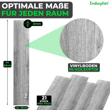 Endorphin Vinylboden Vinylboden selbstklebend in Holzoptik Dunkelgrau 2,93qm, mit fühlbarer Oberfläche