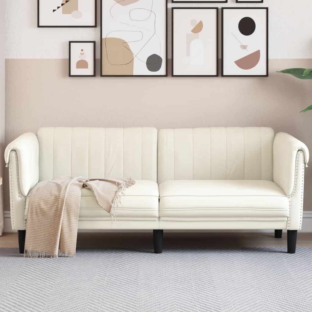 vidaXL Sofa, 2-Sitzer Creme Samt günstig online kaufen