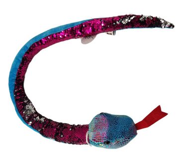 soma Kuscheltier Plüschtier Plüschschlange XXL 110cm blau Pink Glitzer Plüsch-Schlange (1-St), Super weicher Plüsch Stofftier Kuscheltier für Kinder zum spielen