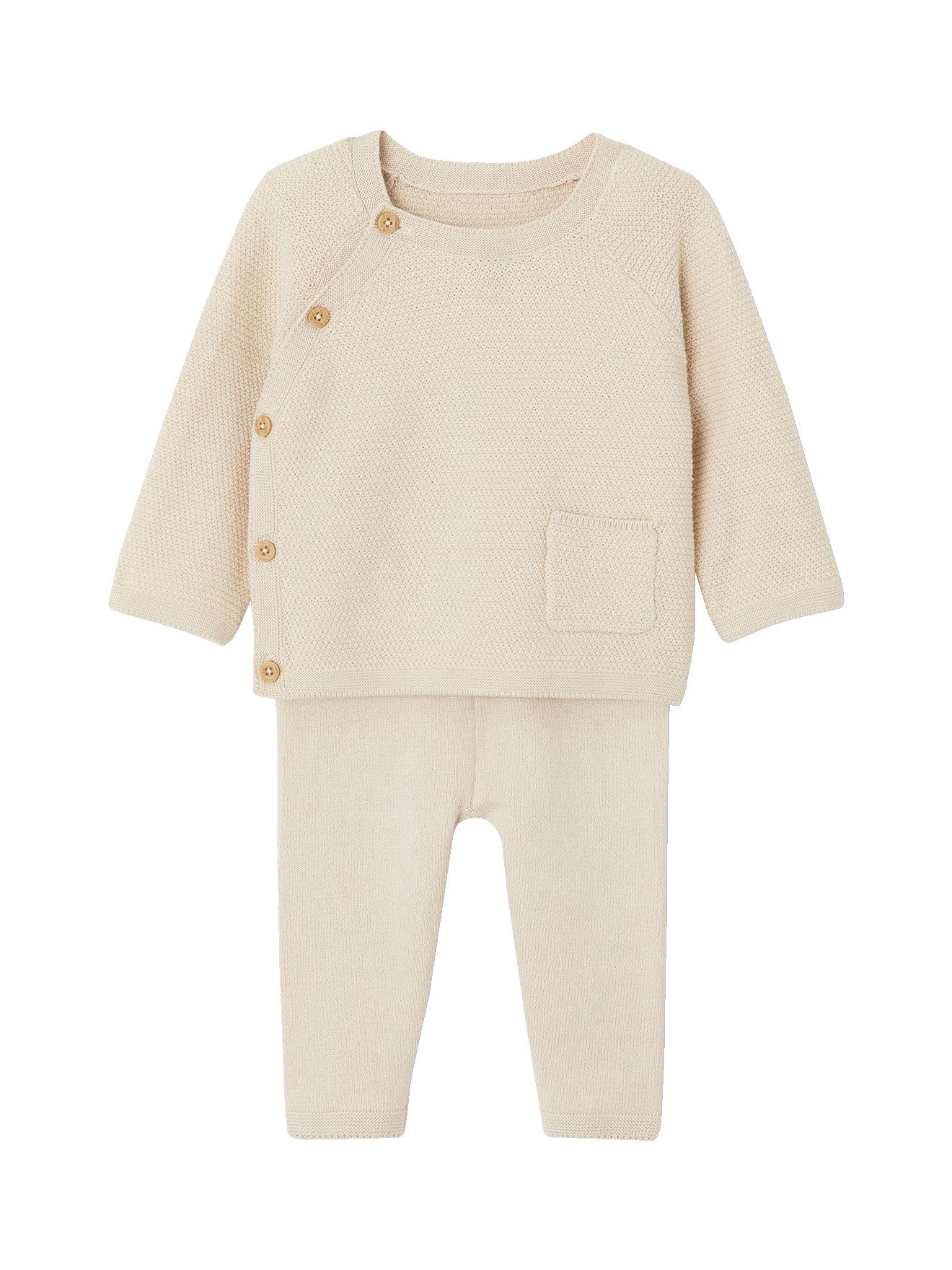 vertbaudet Shirt & Hose Baby Strick-Set: Pullover & Leggings