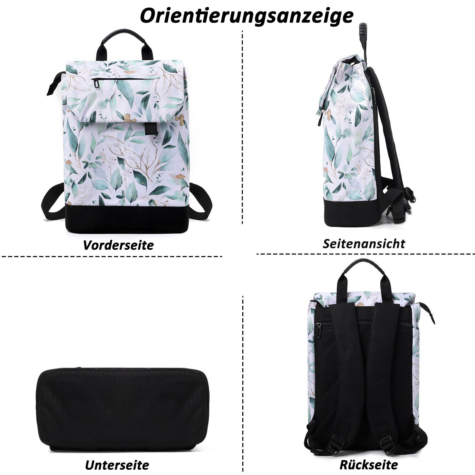 TAN.TOMI Freizeitrucksack Rucksack Damen Elegant Daypack Wasserdichter Tagesrucksack, mit Laptopfach 15.6Zoll & Anti Diebstahl Tasche für Reise, Uni, Schule