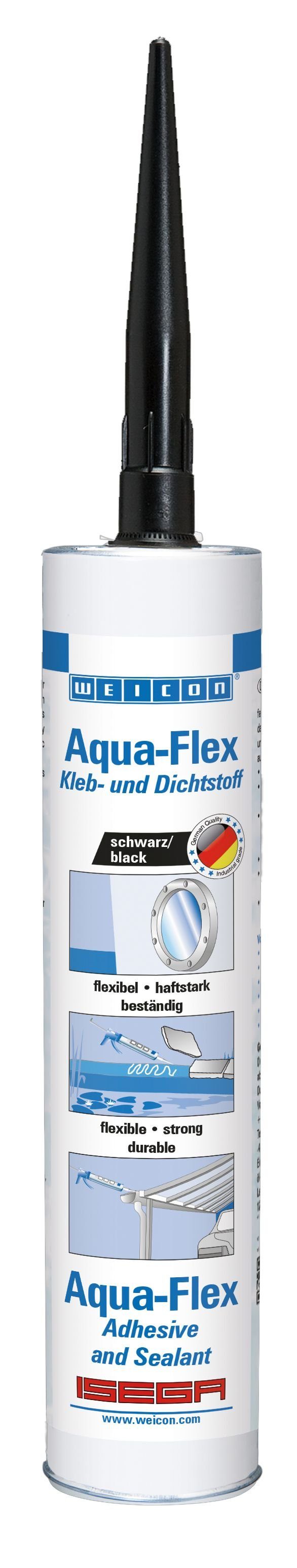 WEICON Klebstoff Aqua-Flex, Kleb- und Dichtstoff für nasse und feuchte Untergründe, (Kartusche), ISEGA-zertifiziert