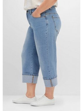 Sheego 3/4-Jeans Große Größen mit weiter Beinform im Dad-Stil