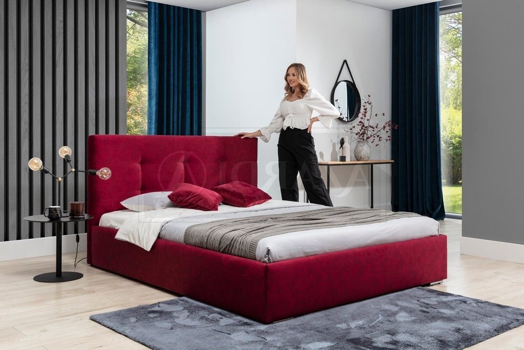 Xlmoebel Polsterbett Designer Doppelbett Luxus 180x200cm im Hotelstil (Doppelbett, 180x200 cm), Made in Europa