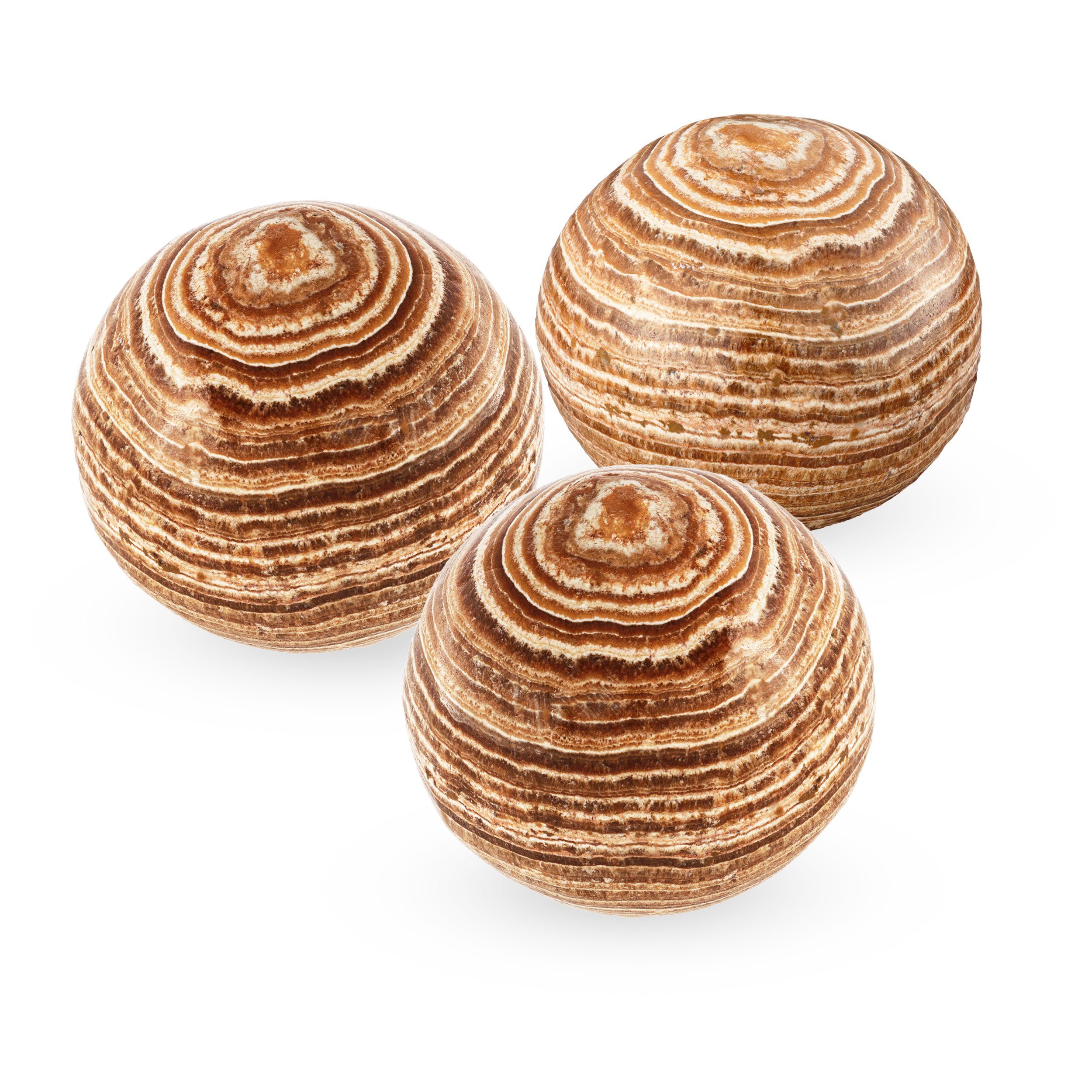 NKlaus Mineralstein 3x Exklusive Natürliche Aragonit Kugeln 50mm Erdungsstein Mineralstein, (3-St), Meditation